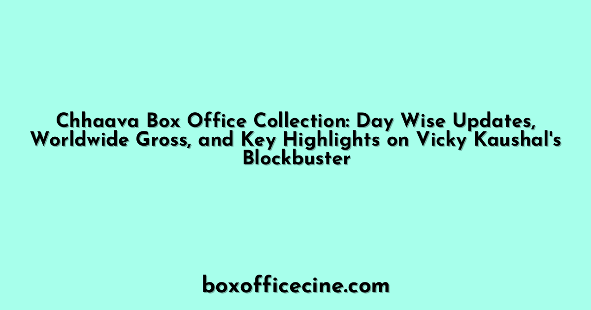 Chhaava Box Office Collection: Day Wise Updates, Worldwide Gross, and Key Highlights on Vicky Kaushal's Blockbuster