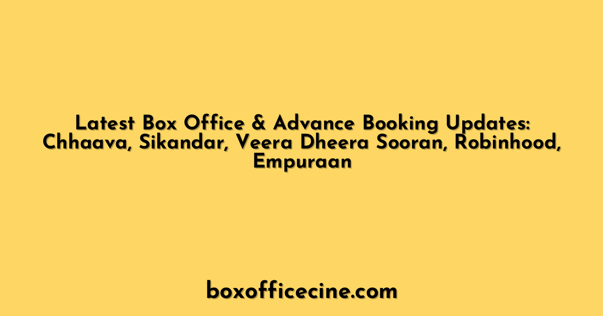 Latest Box Office & Advance Booking Updates: Chhaava, Sikandar, Veera Dheera Sooran, Robinhood, Empuraan