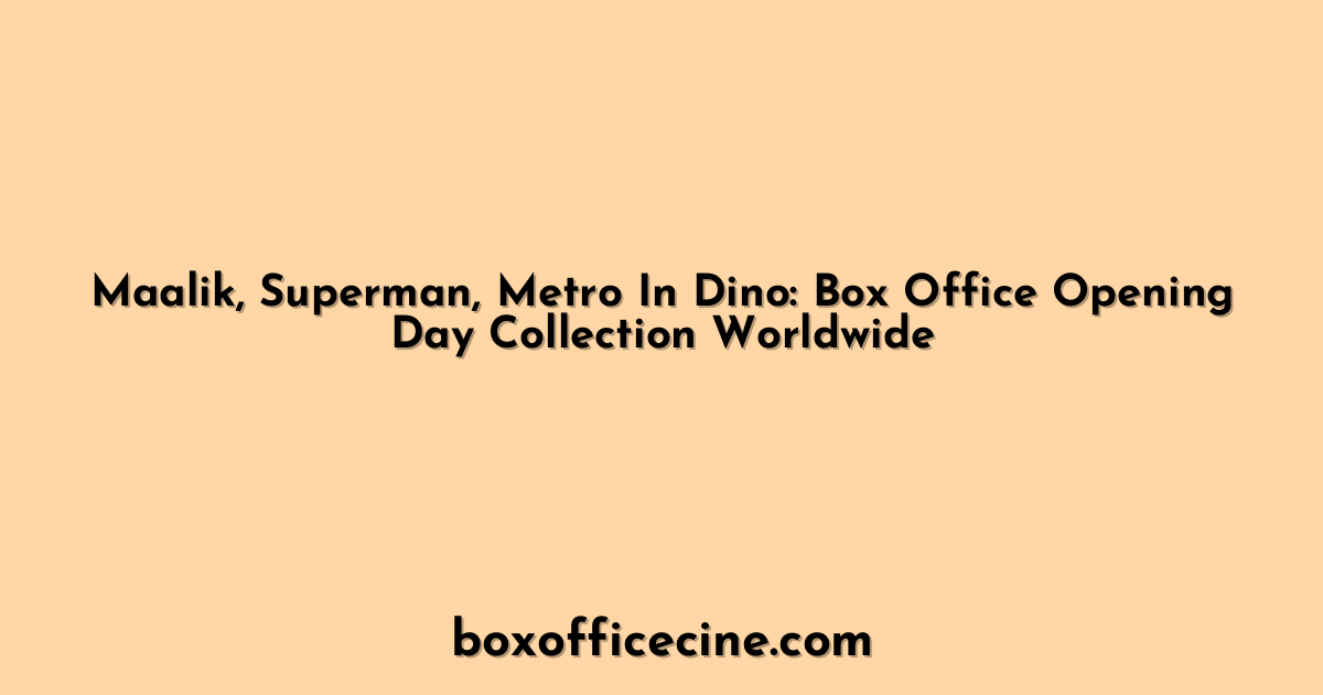 Maalik, Superman, Metro In Dino: Box Office Opening Day Collection Worldwide